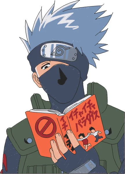 Broderie kakashi reading