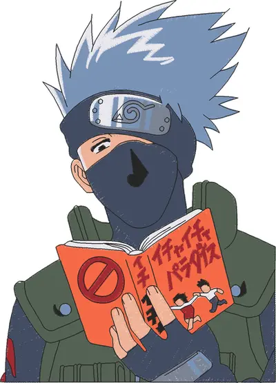 Broderie kakashi reading