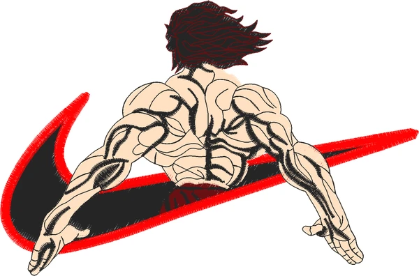 Broderie yujiro hanma nike 6x3.9in