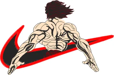 Broderie yujiro hanma nike 6x3.9in