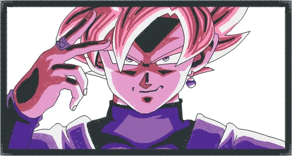 Broderie Goku lila