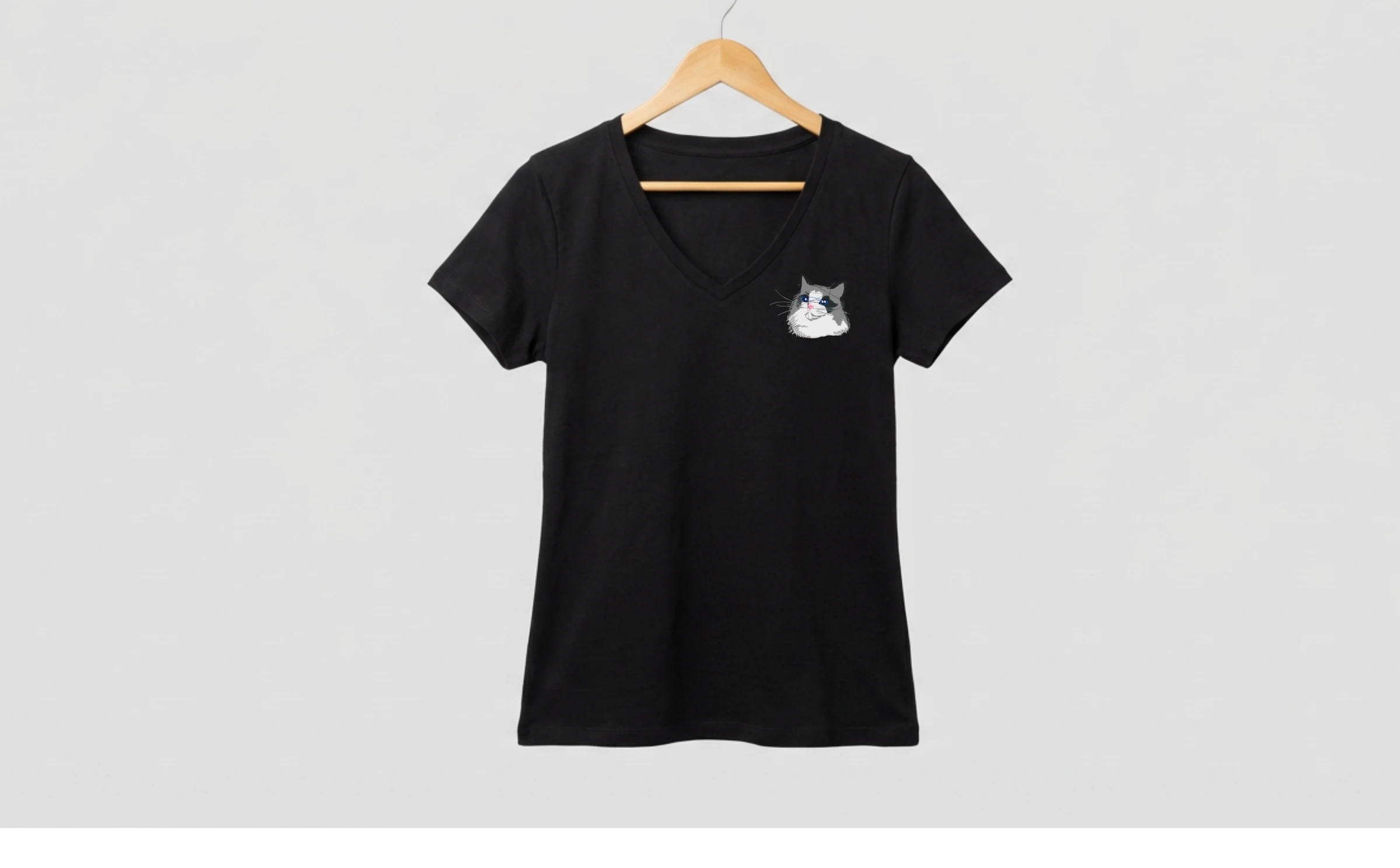 Tricou V-neck Pisică Grumpy