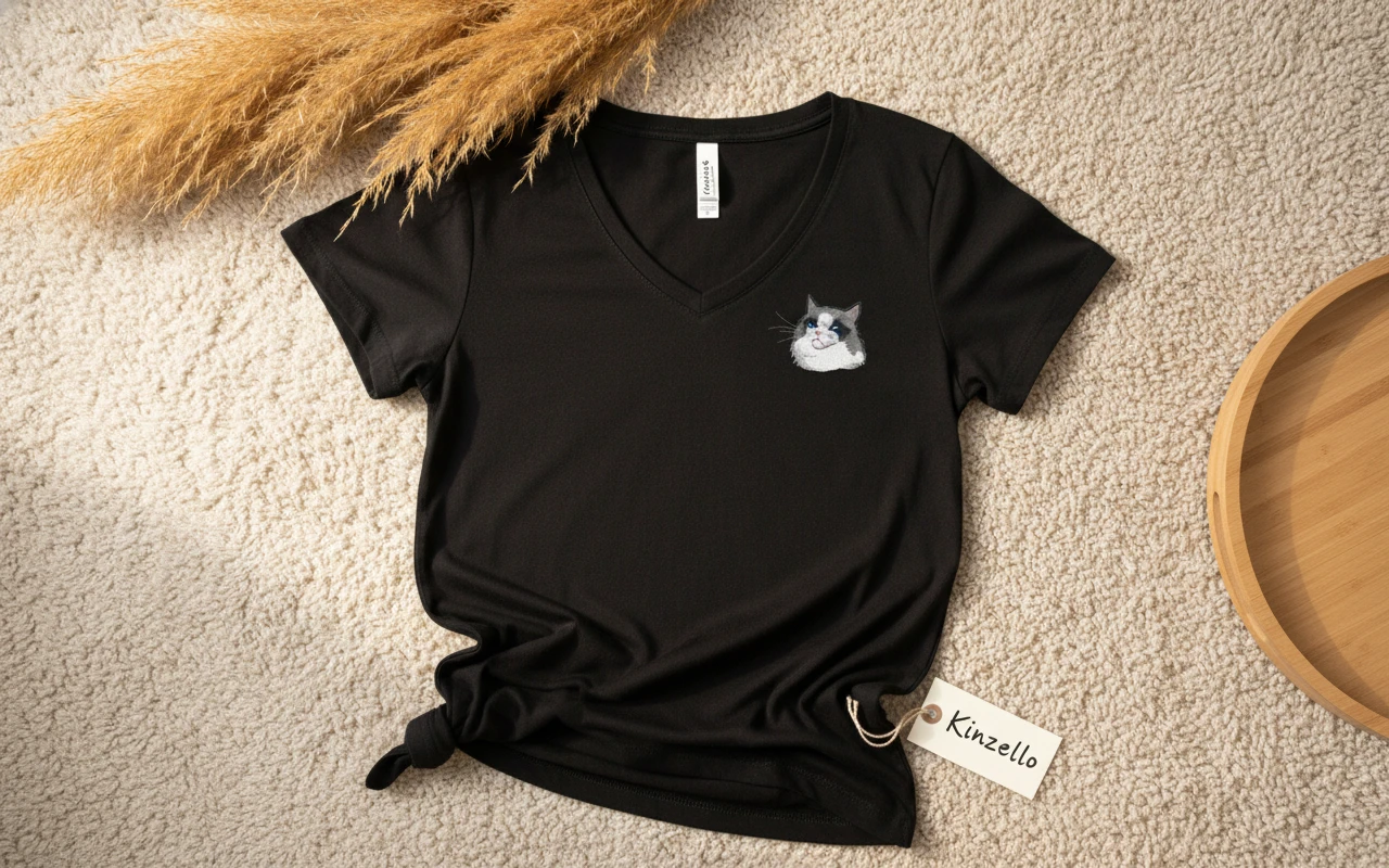Tricou V-neck Pisică Grumpy