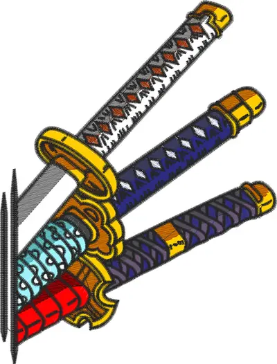 Broderie KATANAS DE ZORO-MARTIN