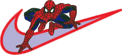 Broderie Spiderman on nike swoosh