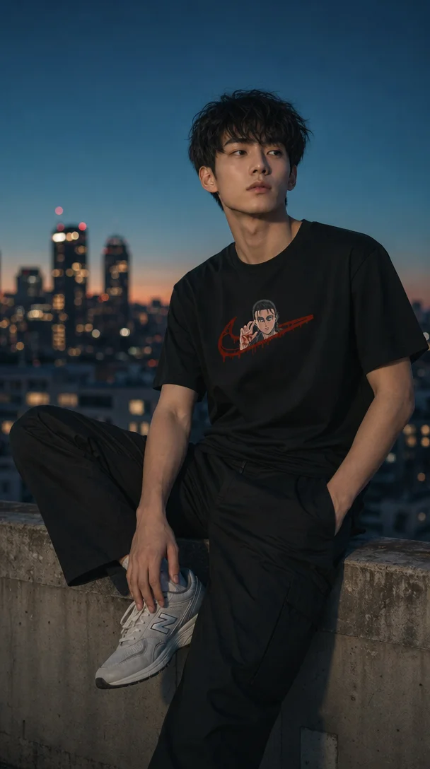 Tricou Barbati Eren Yeager Swoosh Sângeros