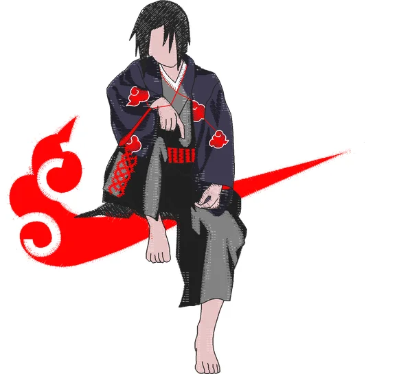Broderie Naruto Itachi Uchiha V2 Swoosh AWED48 Nike