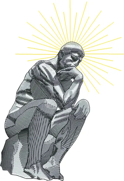 Broderie The Thinker Made by Kenblkwrk