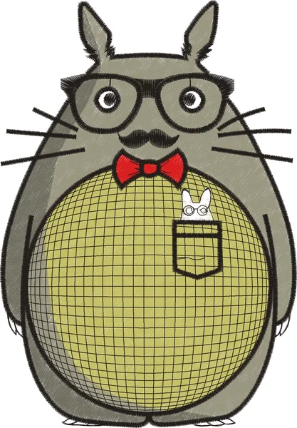 Broderie Totoro con gafas