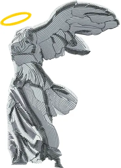 Broderie Winged Victory Made by Kenblkwrk