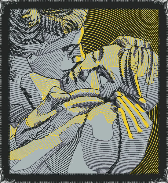 Broderie Yves Pires The Kiss Made by Kenblkwrk