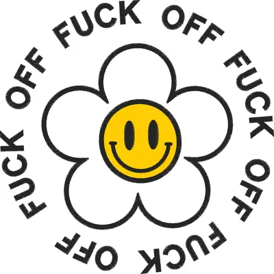 Broderie FUCK OFF FLOWER SMILE