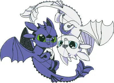 Broderie dragon ying yang