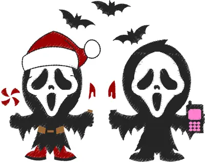 Broderie Ghost face Chibi