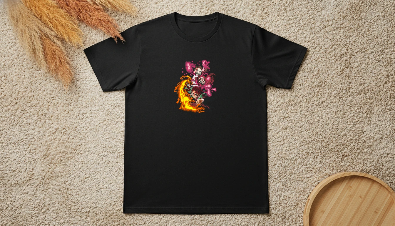 Tricou Demon Slayer Flăcări și Flori