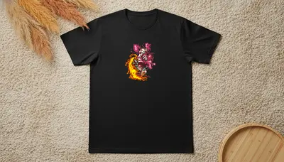 Tricou Demon Slayer Flăcări și Flori - 1