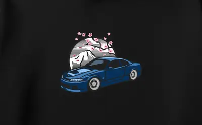Hanorac Mașină Sport și Sakura - 2