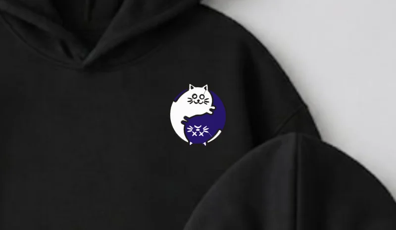 Hanorac Cuplu Yin Yang Pisici