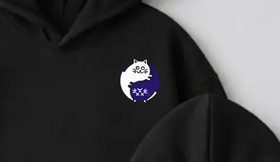 Hanorac Cuplu Yin Yang Pisici - 2