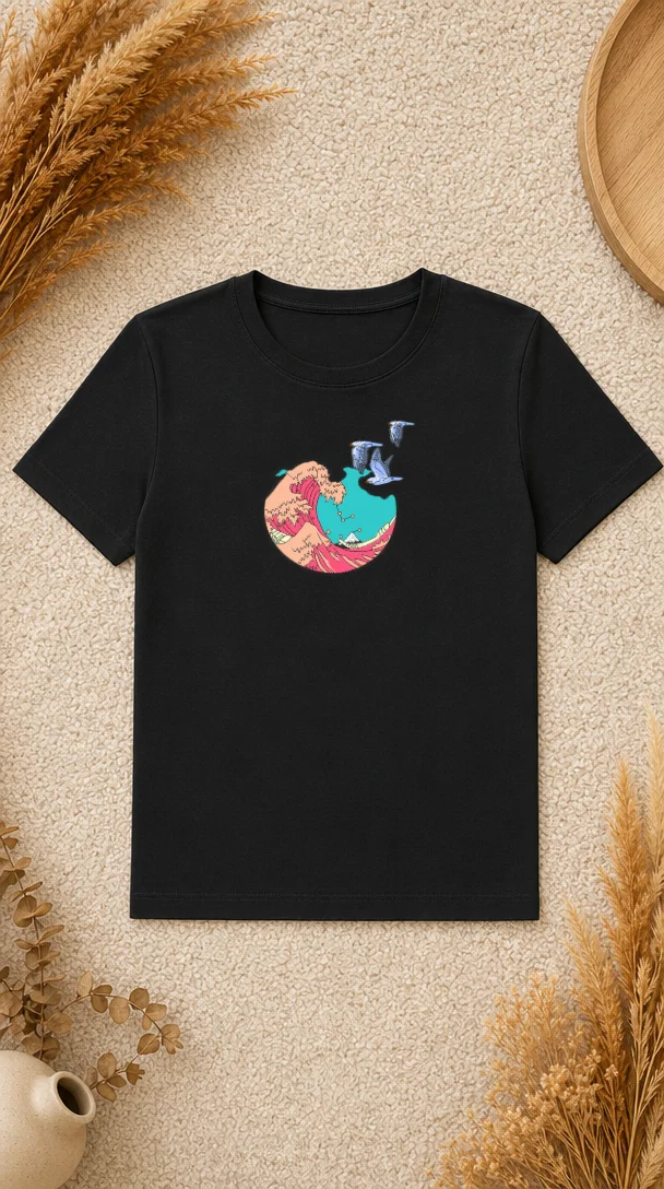 Tricou Valuri și Păsări