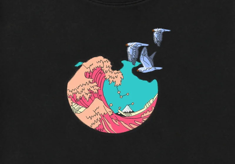 Tricou Valuri și Păsări