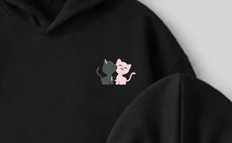 Hanorace Cuplu Love Cats