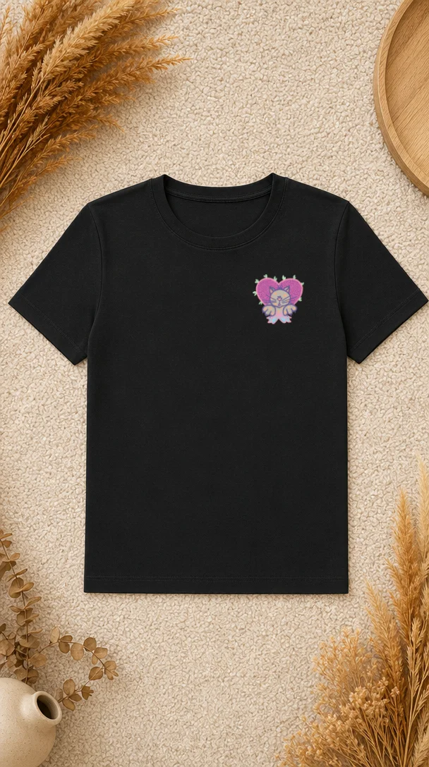 Tricou Pisică Inimioară