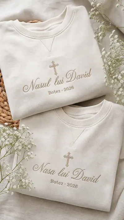 Broderie botez — naș & nașă - 2