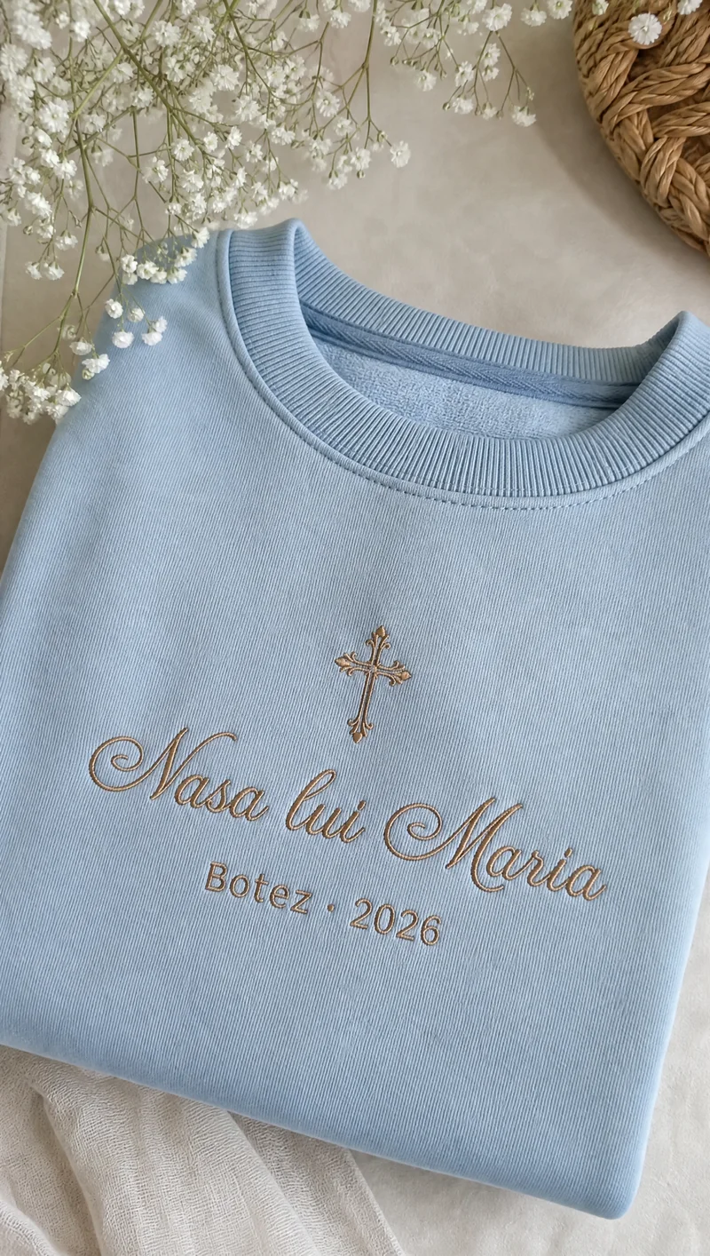 Broderie botez — naș & nașă