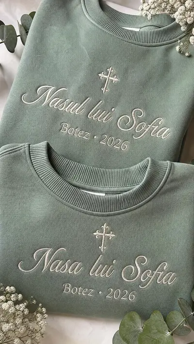 Broderie botez — naș & nașă - 1