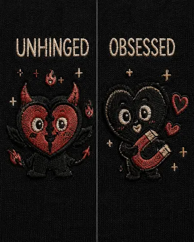 Set Hanorace Cuplu Unhinged și Obsessed - 2