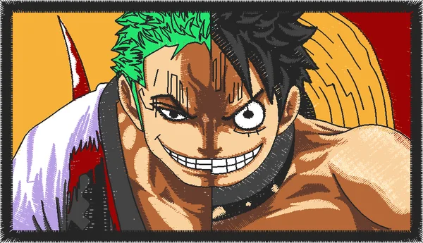 Broderie zoro x luffy