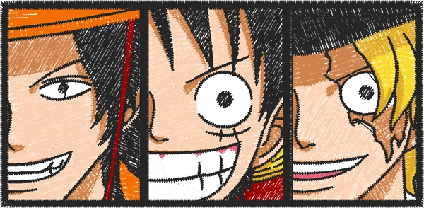 Broderie luffy ace y sabo