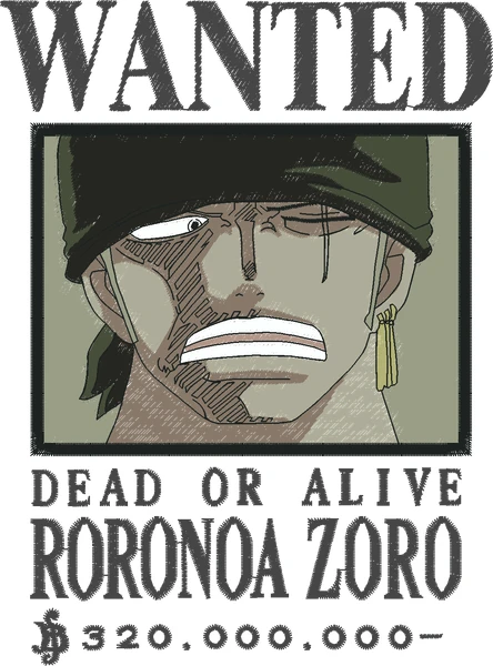 Broderie One Piece ZORO BOUNTY (1)